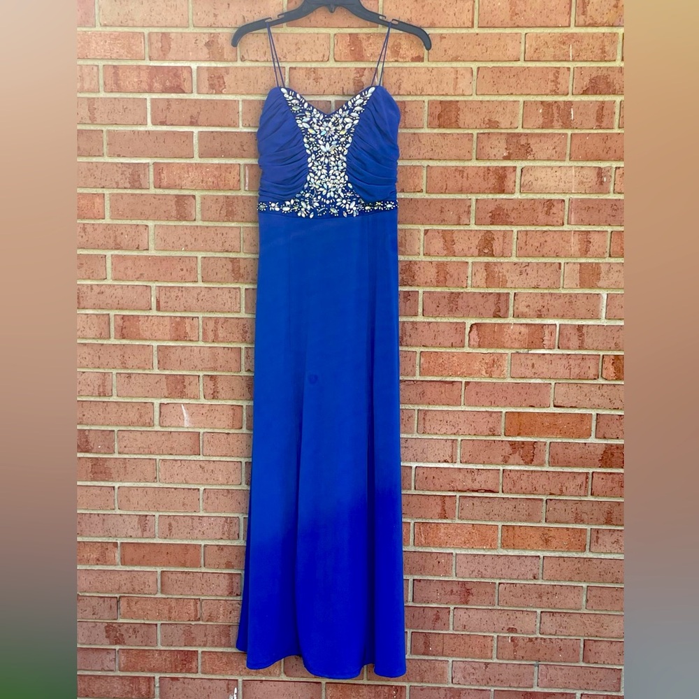 A. Byer Royal Blue Beaded Accent Dress. Formal dress